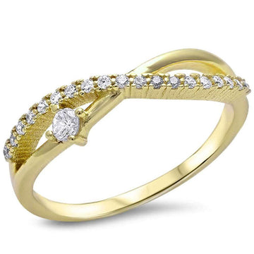 Infinity Accent Ring Yellow Tone, Simulated Cubic Zirconia 925 Sterling Silver